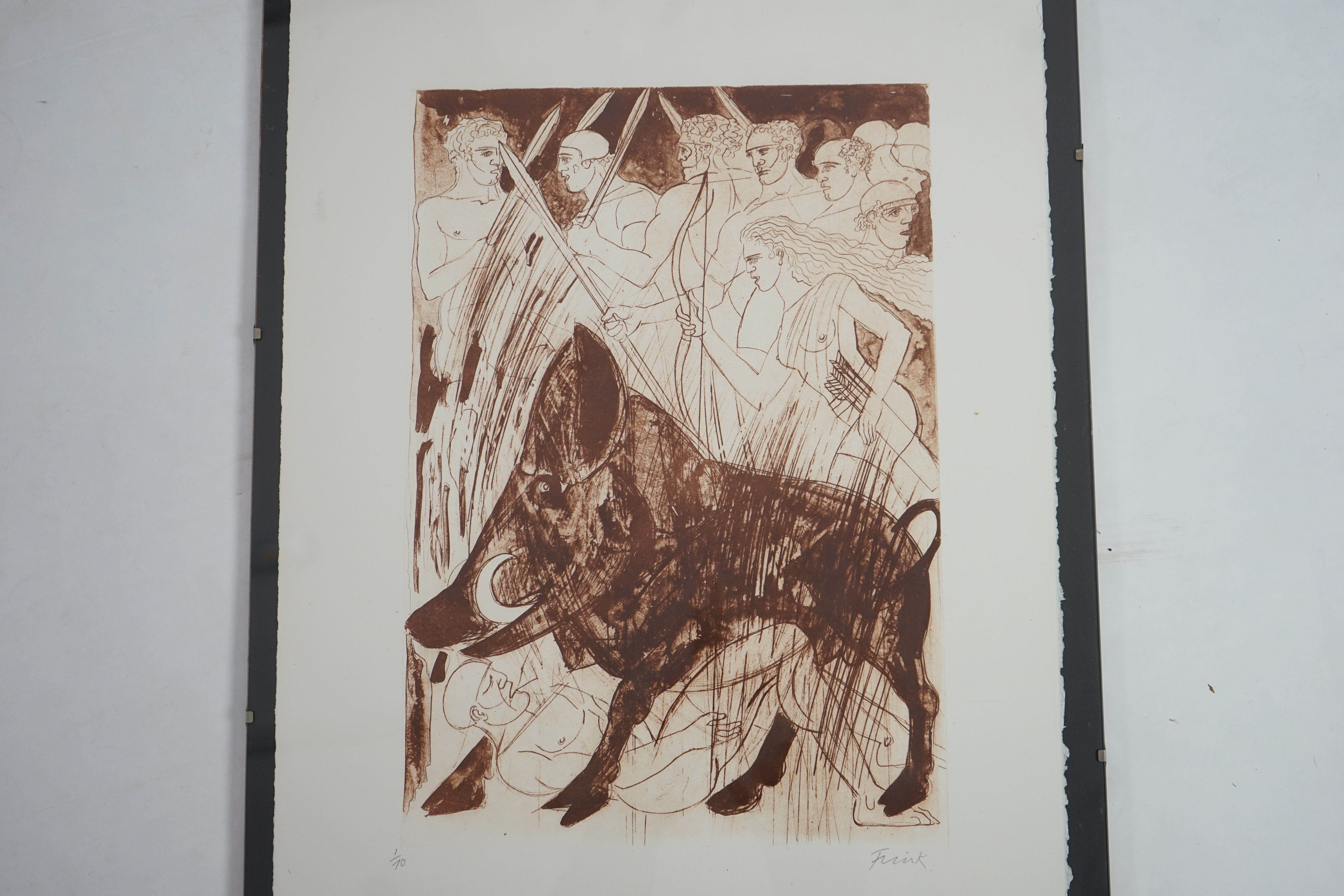 Dame Elizabeth Frink (British, 1930-1993), The Kalydonian Boar, from Children of the Gods, etching with aquatint, 54.5 x 38cm